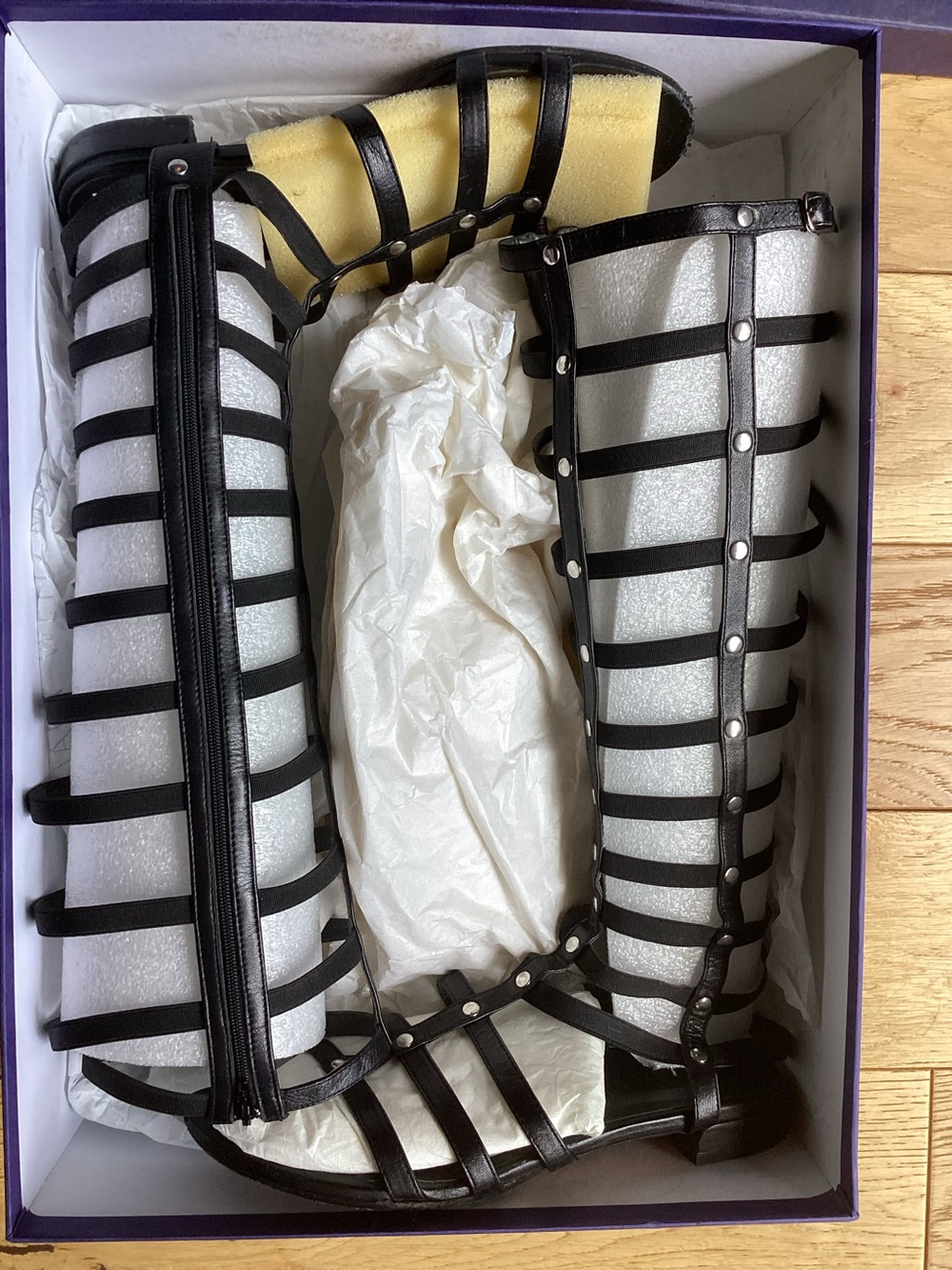 Stuart Weitzman tall leather gladiator sandals